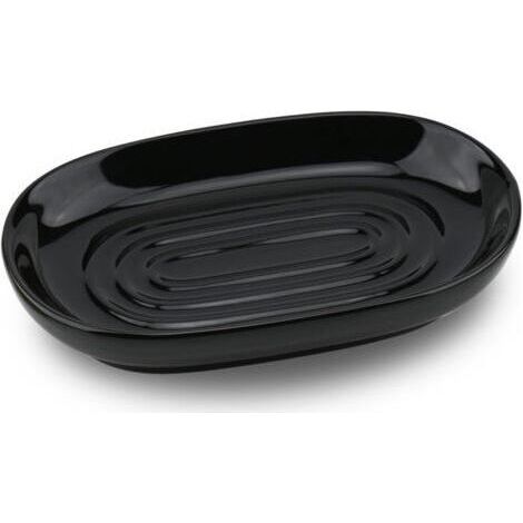 Non-Slip Ceramic Soap Dish, Marble Soap Dish for Bathroom, Solid Soap Holder for Kitchen, Sink and Shower (Black) (1/5)