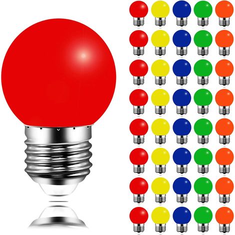 Ampoule E27 Couleur LED 3W Equivalent 30W 240 Lumens, Guirlande Guinguette LED E27 pour Intérieur Jardin Balcon Maison Mariage Fête Noël, Not Dimmable, Lot de 40 (1/5)