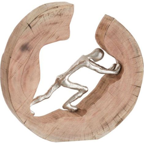 Statuette Déco "Pousse" 29cm Naturel & Argent