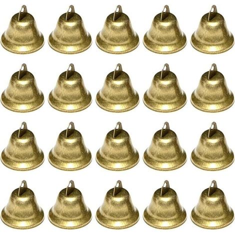 Glocken, 20 Vintage-Glocken für Hochzeits- und Partydekorationen, Weihnachtsglocken für Weihnachtsbäume, Metallglocken für Schlüsselanhänger, Bastelarbeiten. -Crezuo