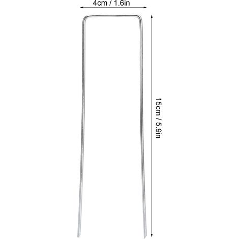 Lot de 50 piquets de jardin en forme de U, agrafes de fixation pour toile de paillage, pour l'aménagement paysager et la pelouse. (1/5)