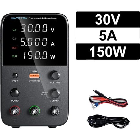 Alimentation électrique DC, Tension réglable, Contrôle par encodeur, WPS305H (1/2)