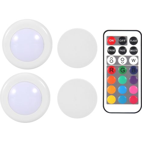 Lampe Led Tactile - Contrôle À Distance 12 Couleurs - Installation Sans Perçage - Pour Armoire Et Décoration - Lot De 2 (1/5)
