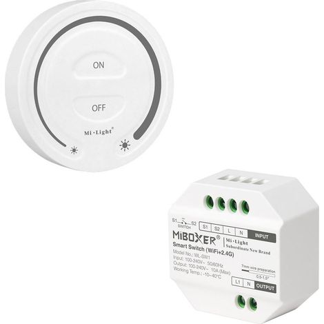 Regulador LED TRIAC + Mando RF Monocolor MiBoxer Blanco (1/5)