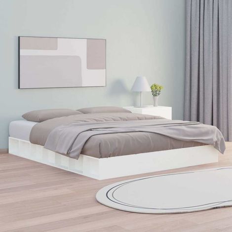 Estructura de cama de madera maciza 140x200 cm (1/5)
