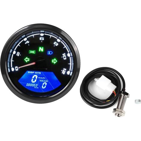 Compteur LCD Moto anti-éblouissement Tachymètre Odomètre Jauge d'Huile Pièces Multifonctions (1/5)