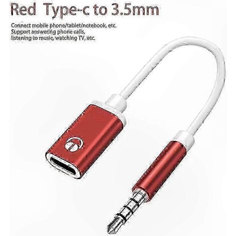 Câble adaptateur USB-C femelle vers jack 3,5 mm mâle pour casques, lecteurs MP3 et ordinateurs portables (1/5)