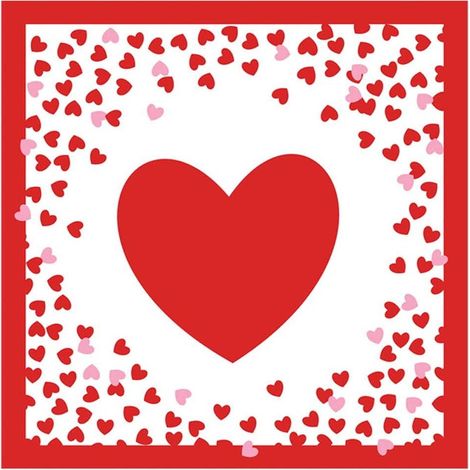 Serviettes Jetables - Motif Coeur - Pour Fête Amoureuse - 20 Pièces (1/5)