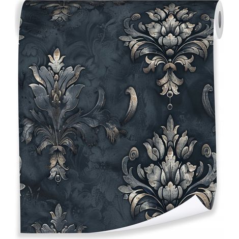 Papier peint décoratif ornement glamour – décoration murale pour salon – rouleau 0,5 x 10 m – intissé Wollarena (1/3)