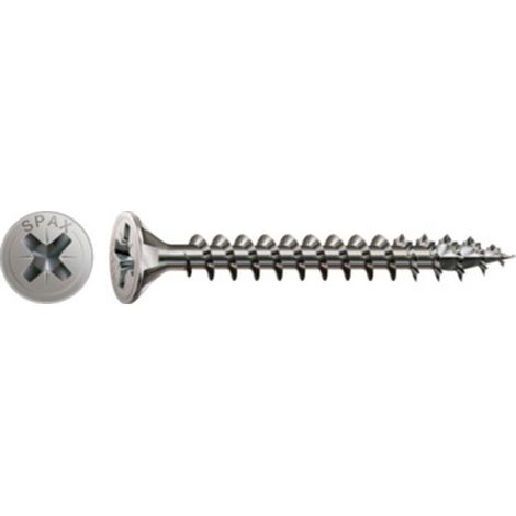 Spax Vis bois 4CUT Tête fraisée TF Pozi 1 Inox A2 3.5X20 Filetage total-200 pièces (1/4)