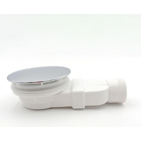 Cabina doccia e bagno - Scarico a pavimento rotondo con sifone antiodore - Scarico doccia in plastica per bagno - Scarico a pavimento con copertura cromata (1/3)