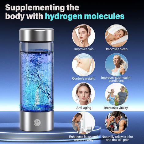 Bottiglia d'acqua idrogenata, generatore di acqua idrogenata da 420 ml, che utilizza tecnologie SPE e PEM, una tazza di acqua ricca di idrogeno in tre minuti, adatta per sport e viaggi. (1/4)