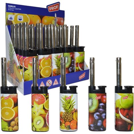 Trade Shop - SET 25 STK. GASFEUERZEUG GASFEUERZEUG MIT KURZFLAMME MINI PROF FRUITS 40411641 - (1/2)