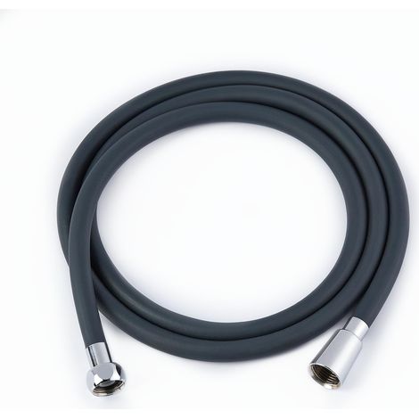 Tuyau de douche en silicone de 1,5 mètre, flexible, résistant à l'explosion et étanche, accessoires de robinet de douche noirs de 2 cm (1/5)