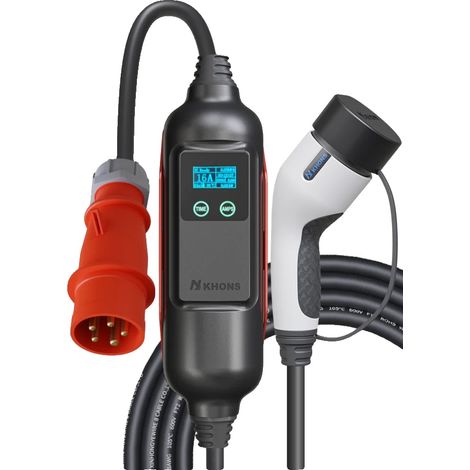 Chargeur Électrique Portable pour Voiture, Puissance de 11 kW, Compatibilité Type2, 11kw 16A 3Phase (1/2)