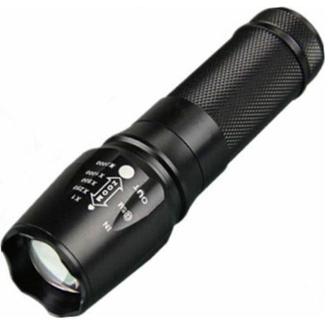 Lampe torche tactique rechargeable USB C étanche IPX6 3 modes éclairage extérieur urgence (1/4)