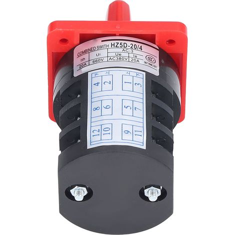 Interrupteur rotatif 3 pôles 3 positions pour contrôle de puissance AC 380V avec bouton (1/5)