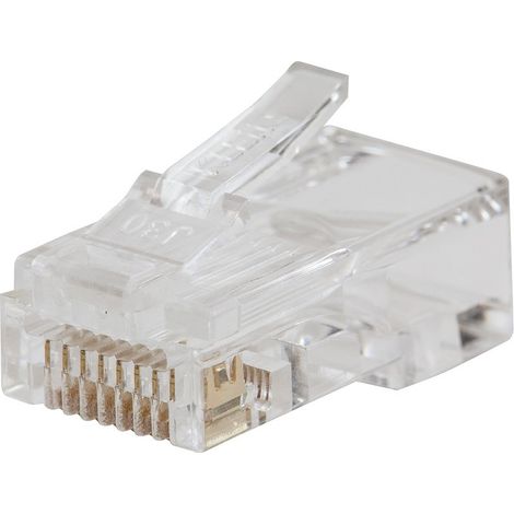 Lot de 50 fiches de données RJ45 CAT6 Pass-Thru - Fiche réseau 8P8C pour câble Ethernet LAN - Pour pince à sertir (1/5)