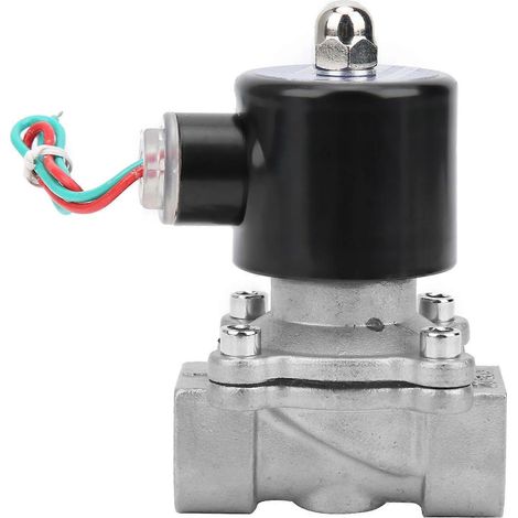 3/4-Zoll-Elektromagnetventil, Edelstahl 304, normalerweise geschlossen, direktwirkend, für Luft, Wasser und Öl, DC2