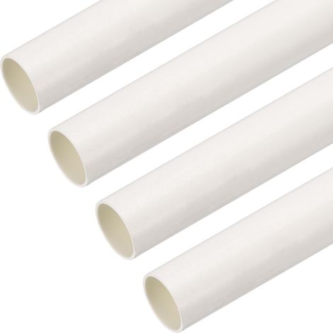 Pack de 4 Tuyau Conduit PVC 1.3m/51" longueur Gaine Câble Blanc (1/5)
