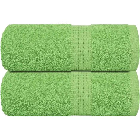 vidaXL Asciugamani Ospiti 2 pz Verde Mela 30x50 cm 360 g/m² Cotone