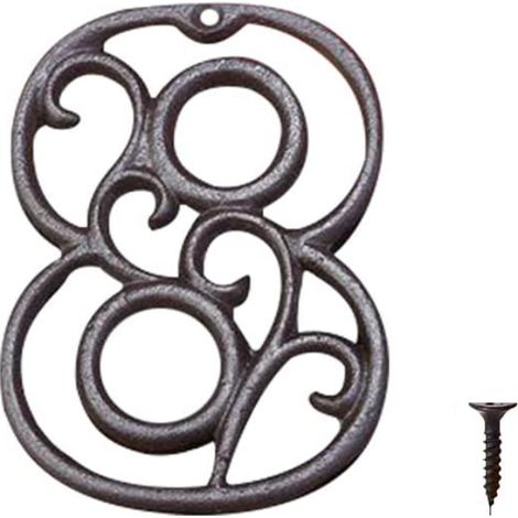 JSSEVN-Métal Numéro de Maison en Fonte extérieur Moderne House Numbers Metal Sign Numéro de Porte Style rétro Numéro D'adresse Pour café, Bar (Numéro 8) (1/5)