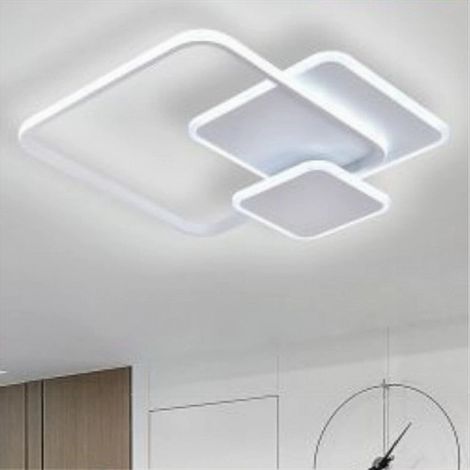 TrAdE Shop Traesio - Plafoniera Luce Fredda Led Quadrata 50w Lampadario Soffitto Bianco Moderno 50064 - (1/5)