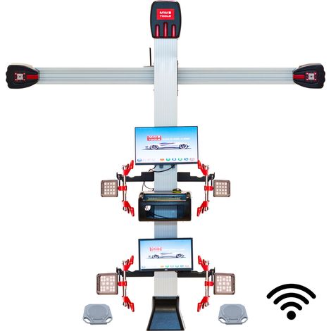 Mw Tools – Banc de géométrie 3D professionnel 4 roues 11-24 – Double écran 19 – Caméra Omnivision 5 MP – Mesure rapide 26 fps – UA3D500