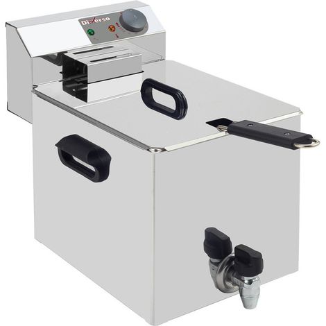 Friteuse de table électrique 8 litres + robinet de vidange - Diverso