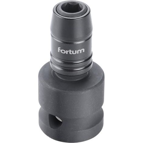 Adaptateur FORTUM Impact 1/2" carré vers embouts 1/4", verrouillage rapide, CrMoV 4790002