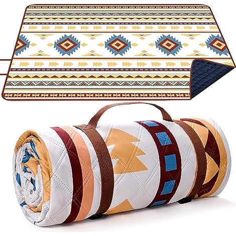 Couverture de pique-nique imperméable, serviette de pique-nique portable anti-sable de 200 x 200 cm, tapis de plage ultra-léger, adapté à la plage, au camping et à la randonnée. (1/5)