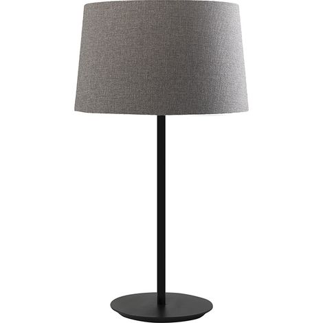 Lampada da Tavolo VIVIEN Nera con Paralume Conico Grigio, Attacco E27, Classe II, IP20, Design Moderno per Interni - Rossini Group (1/5)