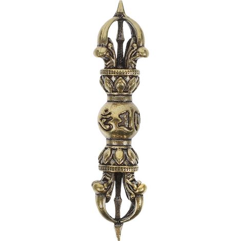 Ornement miniature de pilon Vajra, petite statuette de pilon Vajra en laiton, ornement de bureau-5.50X1.50X1.50CM