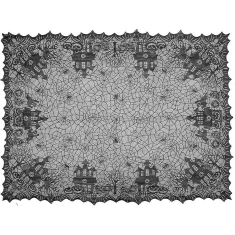 Nappe décorative en dentelle en forme de toile d'araignée pour Halloween (1 pièce) (1/5)