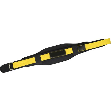 Ceinture de sport haltérophilie respirante absorbant la transpiration serrage réglable protection lombaire noire et jaune taille L (tour de taille 79-97 cm) (1/5)