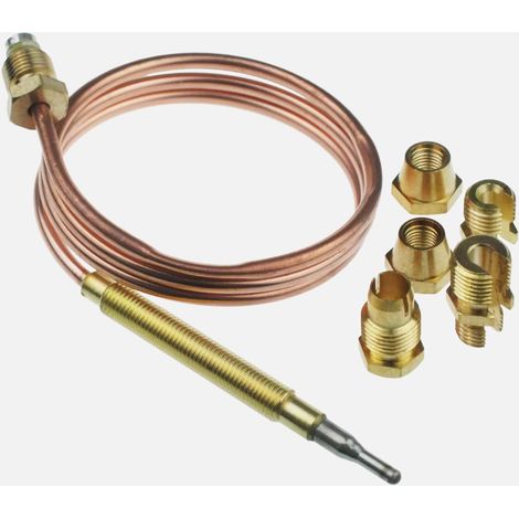 Thermocouple Universel 60 cm Cuivre pour Cuisinière Gaz Réglage Précis Installation Facile Kit Embouts Adaptables (1/2)