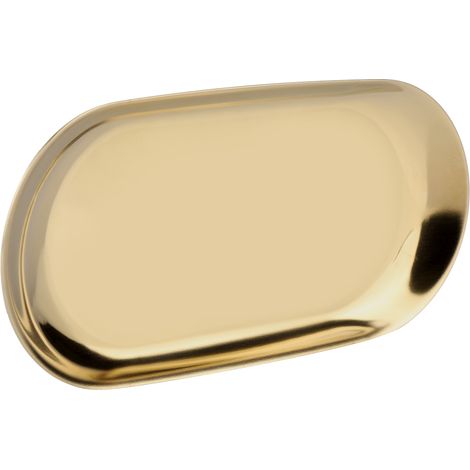 Plateau de rangement en acier inoxydable de style nordique pour cosmétiques, bijoux et gâteaux, idéal pour les bureaux (L doré) (1/5)