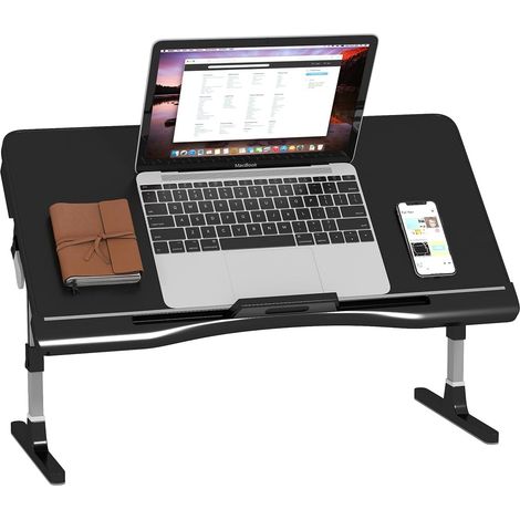 YORKING  Laptoptisch Höhenverstellbar, Winkelverstellbar Betttisch, Stabil mit Mausfläche, 17 Zoll Laptop Tisch für Homeoffice, Lernen, Frühstücken, Zeichnen, zusammenklappbar, rutschfest (1/5)