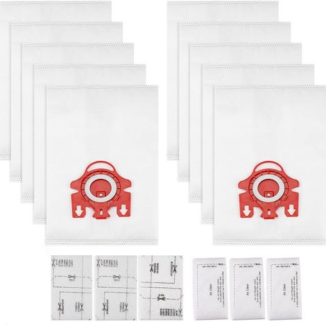 Lot de 10 sacs à poussière de rechange pour aspirateurs Miele série FJM/GN, comprenant 3 jeux de filtres (1/5)