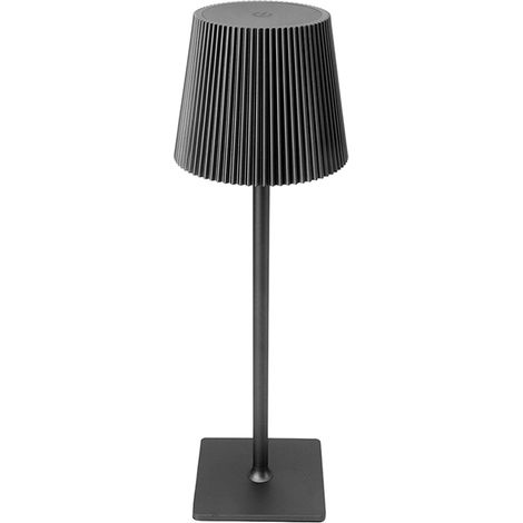 Lampe de table LED sans fil, écran tactile, portable et rechargeable, 3 températures de couleur, noire, boîtier en métal. (1/5)
