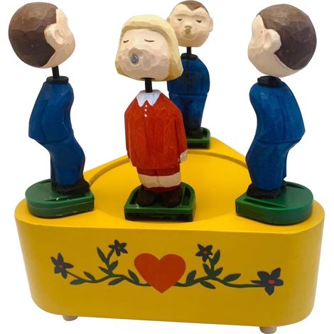 Boîte à Musique en Bois avec Figurines Tournantes - Connexion Bluetooth Rechargeable - Cadeau Original pour Adulte - 1 Pièce