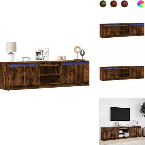 TV-Schrank mit LED-Beleuchtung Räuchereiche 180x34x50 cm - TV-Schrank - TV-Schränke - TV-Ständer - TV-Sideboard