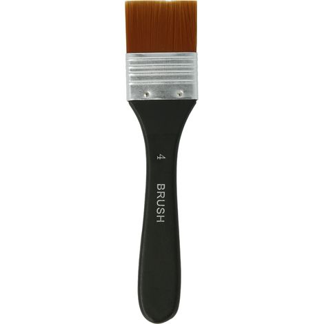 Pinceau Plat Nylon 2,5cm Pour Peinture Acrylique Et Huile, Manche Bois Léger, Fini Uniforme Sans Traces Pour Murs Et (1/5)
