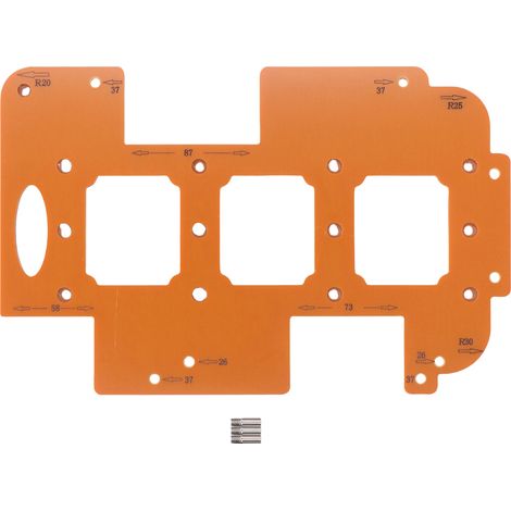 Gabarit de fraisage 3 en 1 ouverture 70x60mm rayons R20 R25 R30 gabarit de coupe et perçage pour menuiserie (1/5)