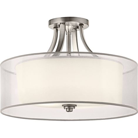 Elstead Lacey 4 Light Semi-Flush Mount, antikes Zinn, E27 (1/5)