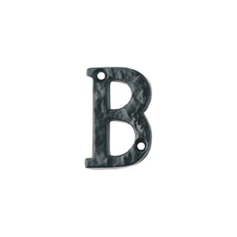 LETTERA ALFABETO B IN FERRO NERO OPACO