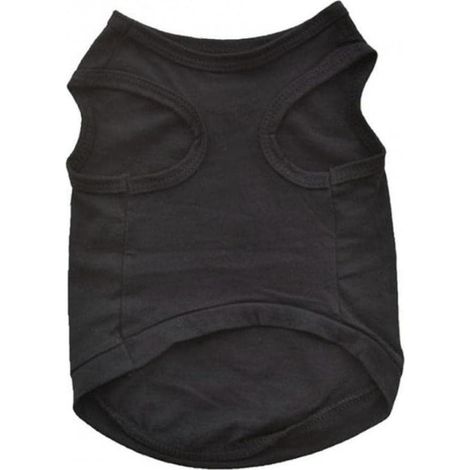 Été mignon chien gilet pour animaux de compagnie coton chiot T-Shirt imprimer chiot tissu vêtements robe le noir (1/4)