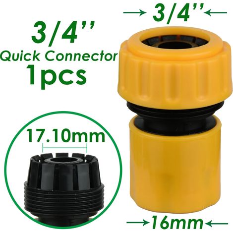 Raccord rapide pour tuyau d'arrosage (3/4 pouce à 16 mm) - Rallonge de tuyau 25/20/16 mm - Joint de réparation pour système d'irrigation (1/5)