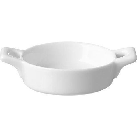 Assiette en porcelaine à poignée pour finger food - 100 mm - Lot de 6 - Finedine