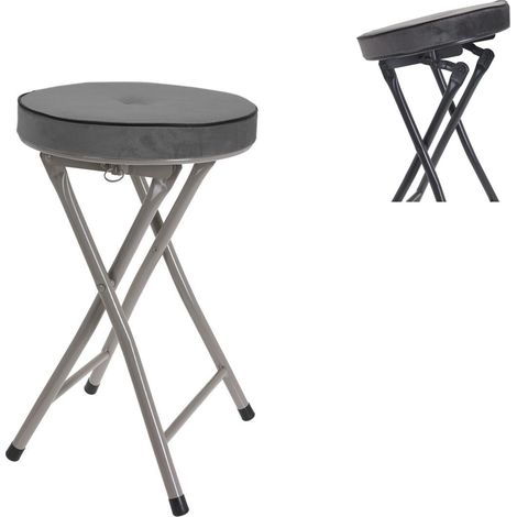 Küchen Klapphocker H49cm mit Samtpolster-YK1200800-Anthrazit-var